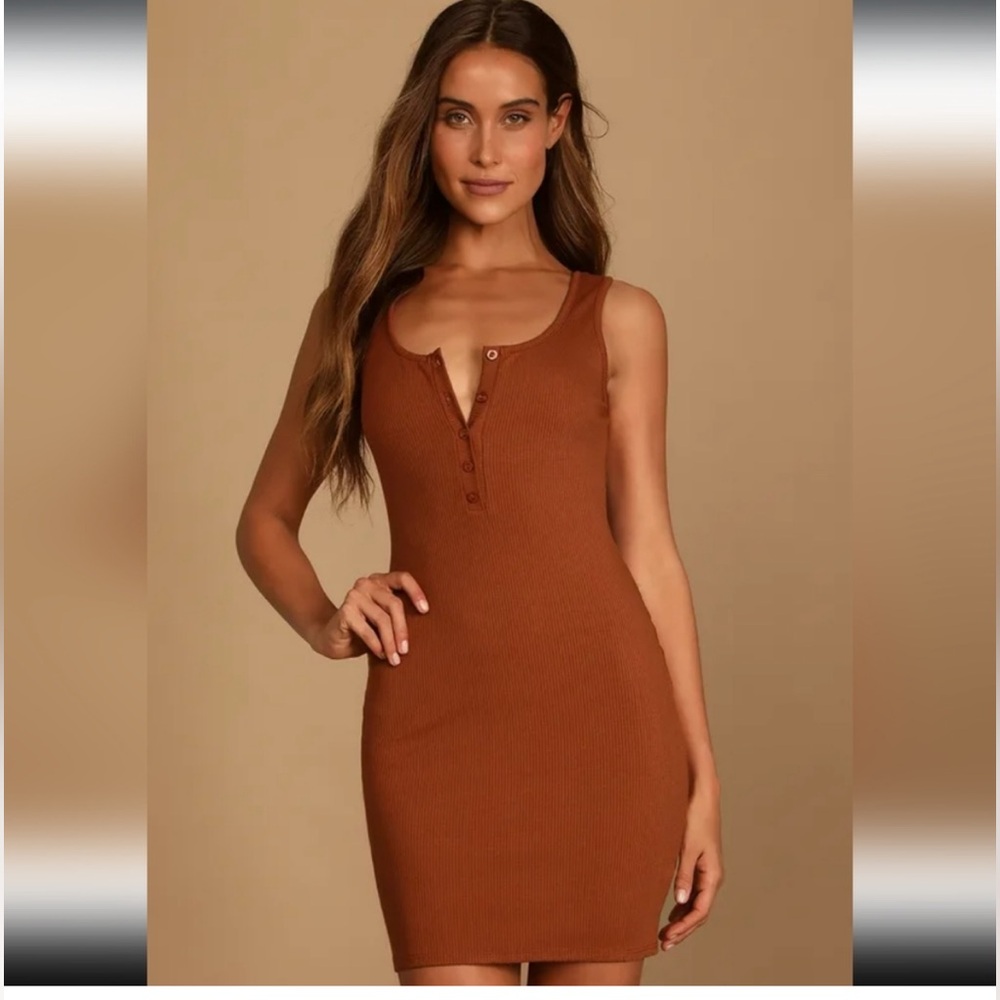 Lulus rust red body on ribbed dress